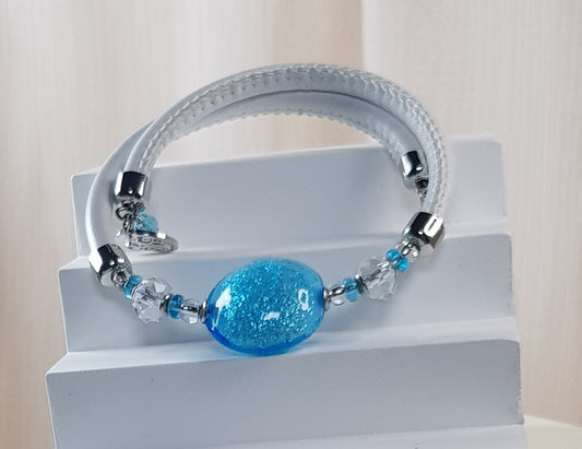 Bracelet murano médaillon ciel