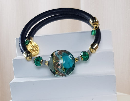 Bracelet murano médaillon eider