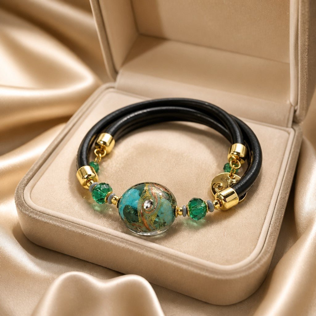 Bracelet Murano Médaillon Eider - Verre Vénitien Certifié