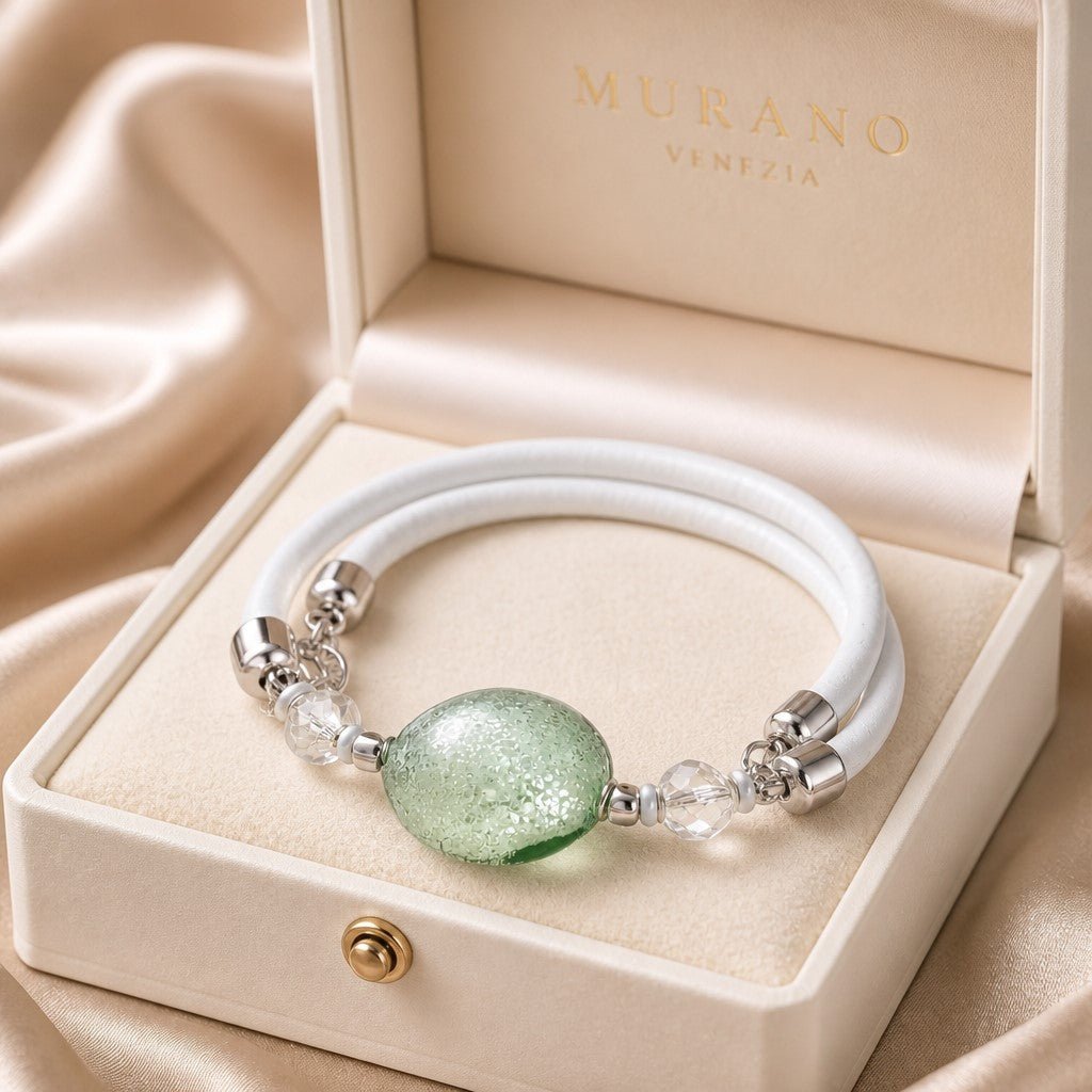 Bracelet Murano Médaillon Design - Verre de Venise Moderne