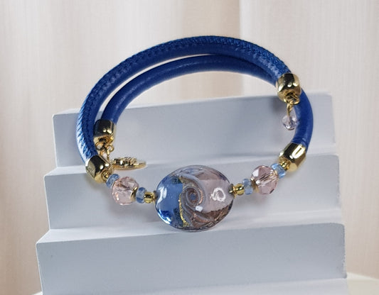 Bracelet murano médaillon tendresse,