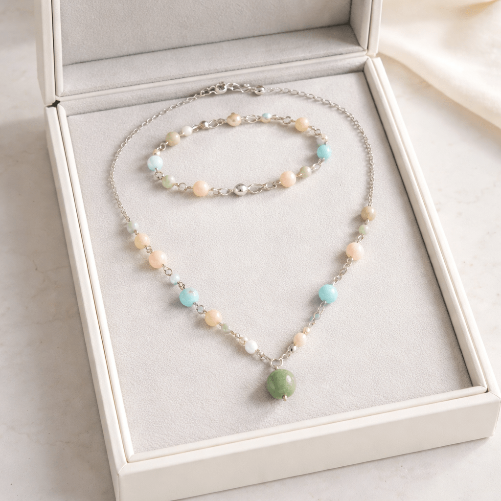 Parure Morganite Argent 925 - Béryl Rose