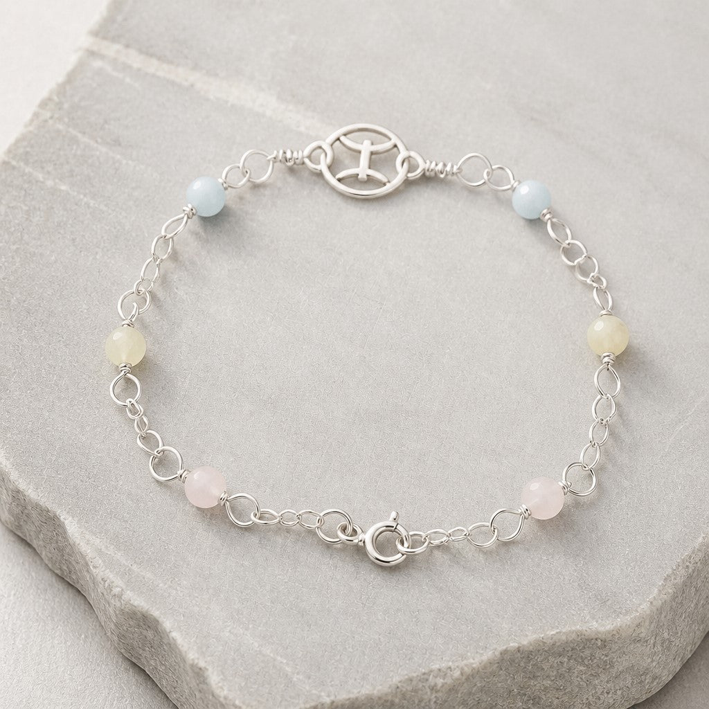 Bracelet Astrologique Poisson Morganite Argent 925
