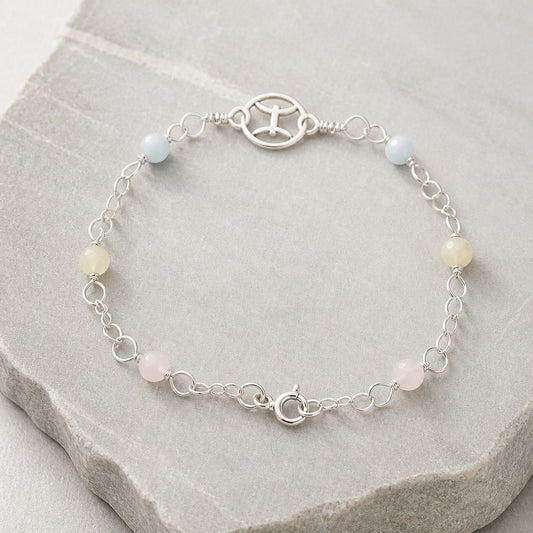 Bracelet Astrologique Poisson Morganite Argent 925