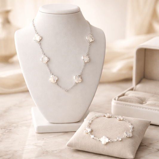 Parure Nacre Alhambra Argent 925 - Pierre Naturelle