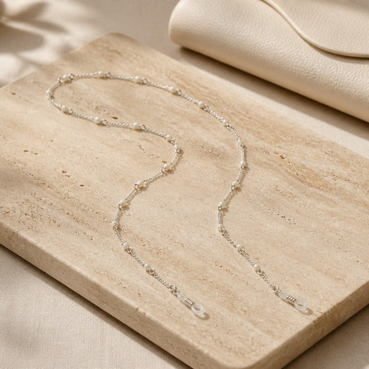 Chaîne de Lunettes Nacre - Pierre Naturelle & Argent 925