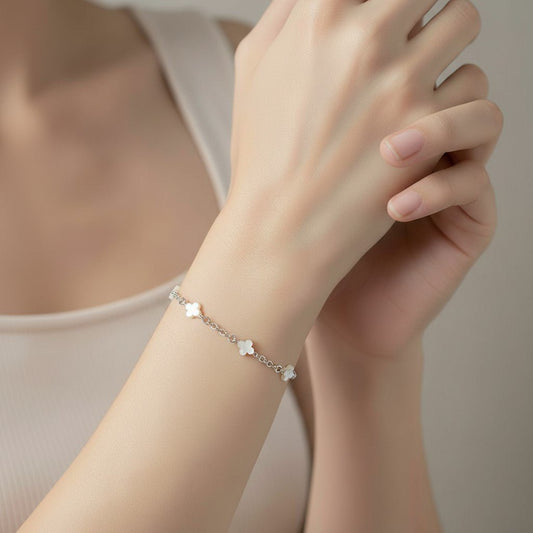 Bracelet Nacre Alhambra Argent 925 - Pierre Naturelle