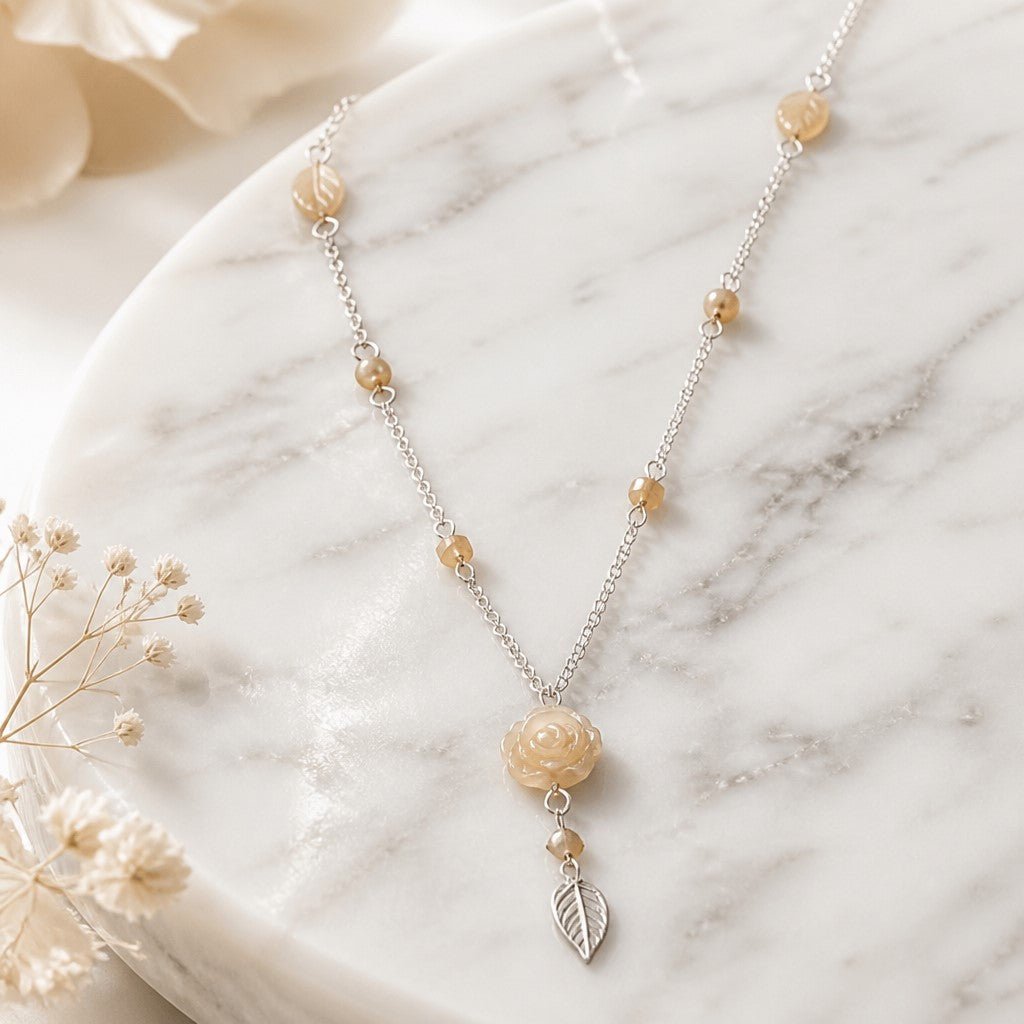 Pendentif Nacre Dorée Argent 925 Tendance Y | Lithothérapie Douceur