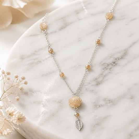 Pendentif Nacre Dorée Argent 925 Tendance Y | Lithothérapie Douceur