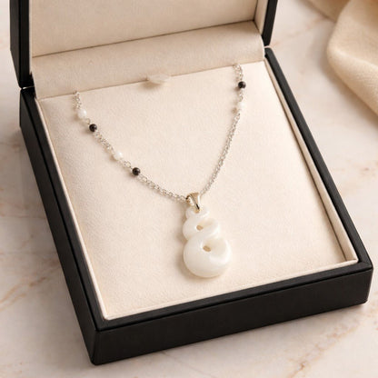 Pendentif Nacre Blanche et Noire Argent 925 | Lithothérapie Équilibre