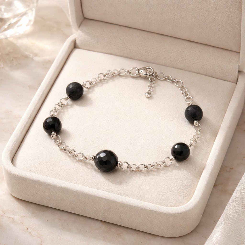 Bracelet Œil de Faucon Pierre de Lave Argent 925