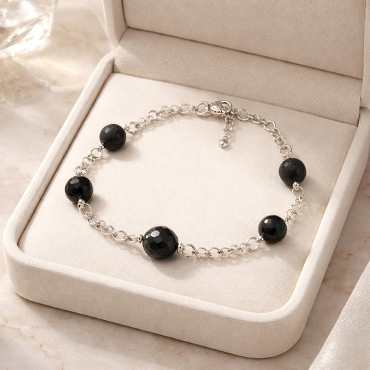 Bracelet Œil de Faucon Pierre de Lave Argent 925