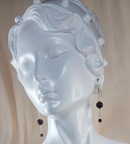 Oeil de taureau ou oeil du tigre rouge argent 925