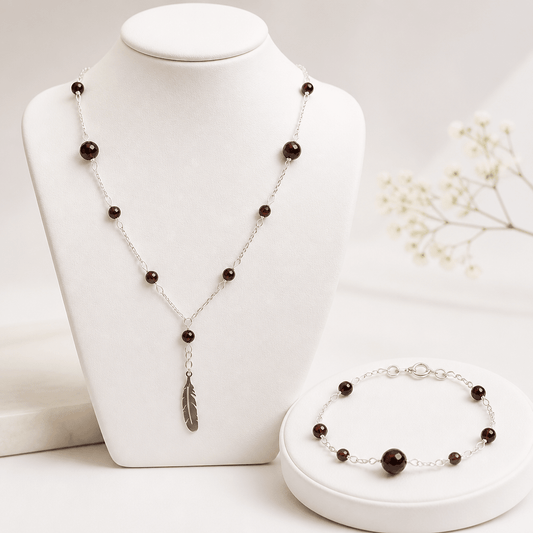 Parure Œil de Taureau Argent 925 - Pierre Naturelle