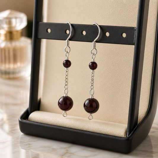 Boucles d'Oreilles Œil de Taureau - Argent 925 & Pierre Naturelle