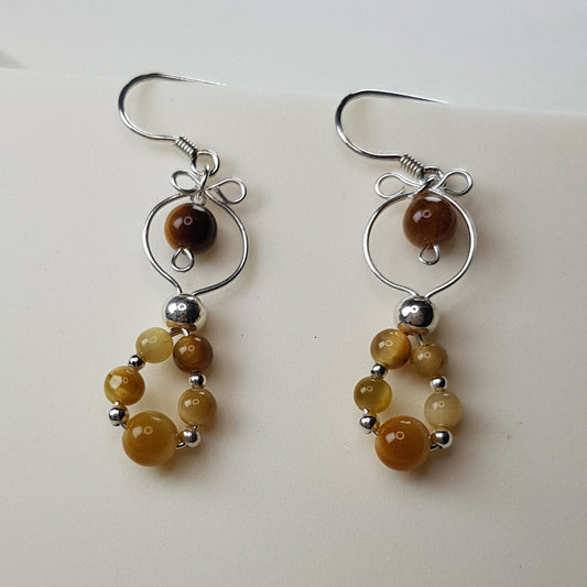 Oeil du tigre doré argent 925