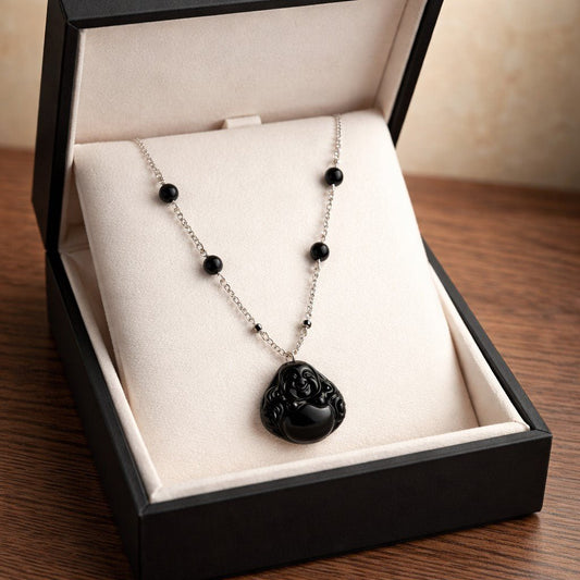 Pendentif Onyx Bouddha Argent 925 Méditation