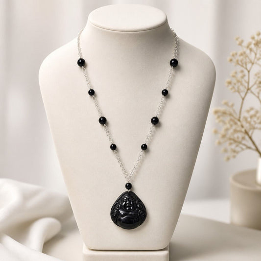 Pendentif Onyx Bouddha Argent 925 Méditation
