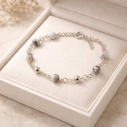 Bracelet Opale Blanc Argent 925 - Pierre Naturelle