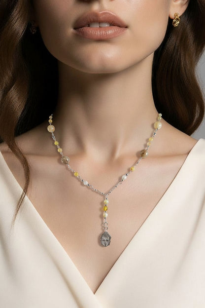Pendentif Opale Jaune Feu Mexicaine Argent 925 | Lithothérapie Passion