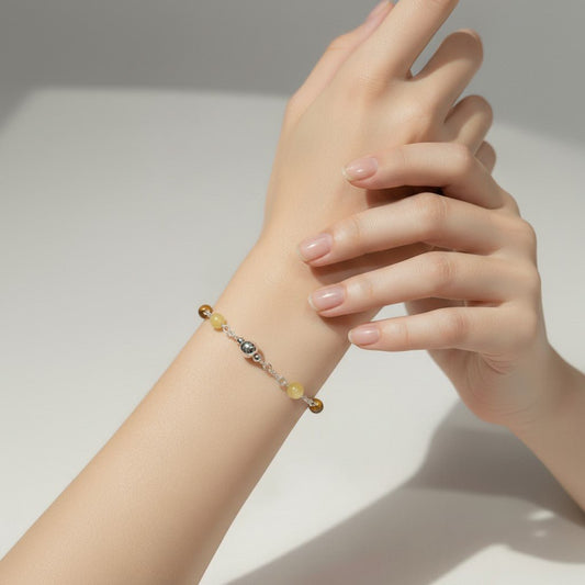 Bracelet Opale Jaune Argent 925 - Opale de Feu Mexicaine