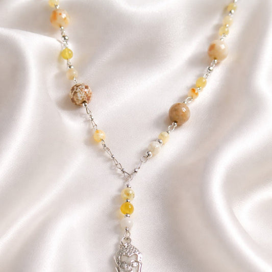 Pendentif Opale Jaune Feu Mexicaine Argent 925 | Lithothérapie Passion
