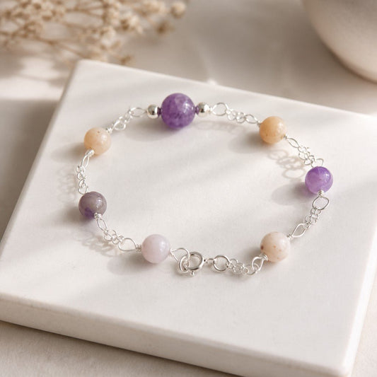 Bracelet Opale Violette Argent 925 - Pierre Naturelle