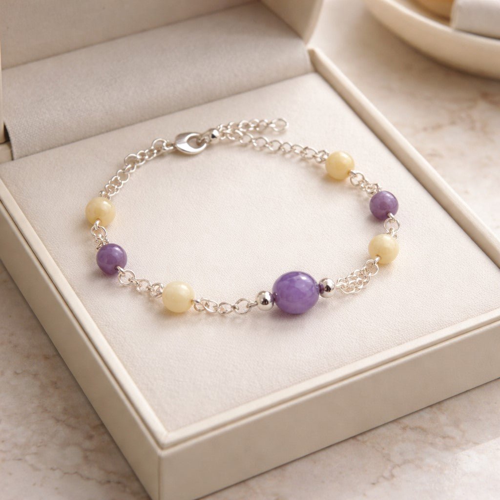 Bracelet Opale Violette Argent 925 - Pierre Naturelle