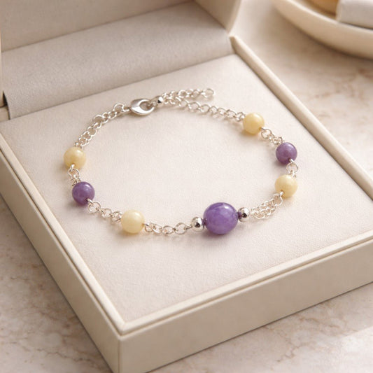 Bracelet Opale Violette Argent 925 - Pierre Naturelle