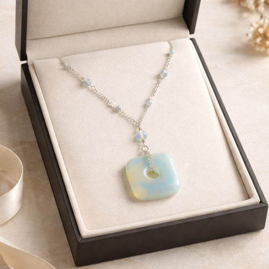 Pendentif Opaline Argent 925 | Lithothérapie Apaisement