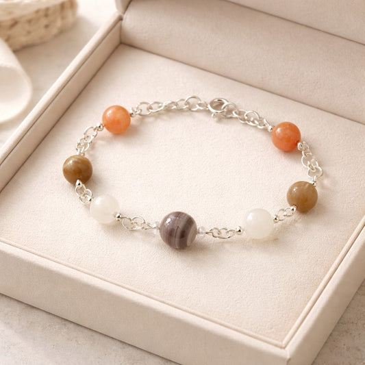 Bracelet Paix Intérieure - Lithothérapie Pierres Naturelles Argent 925