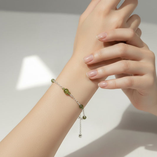 Bracelet Péridot Argent 925 - Pierre Naturelle