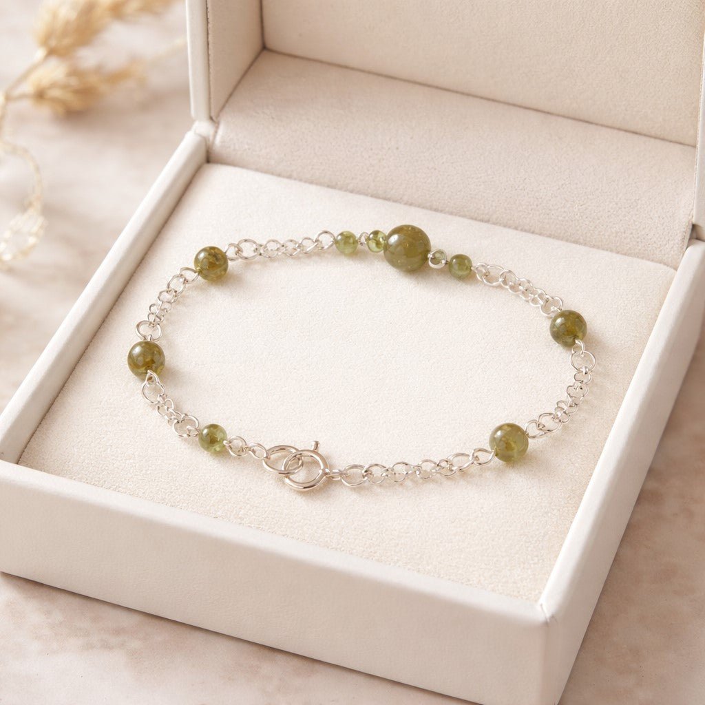 Bracelet Péridot Argent 925 - Pierre Naturelle