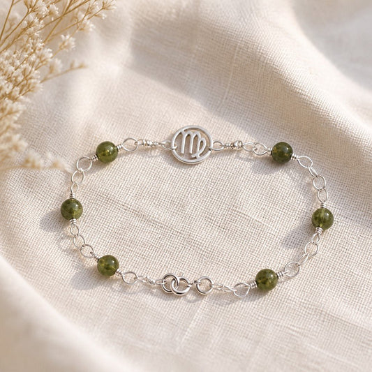 Bracelet Astrologique Vierge Péridot Argent 925 - Les Secrets de Louisette