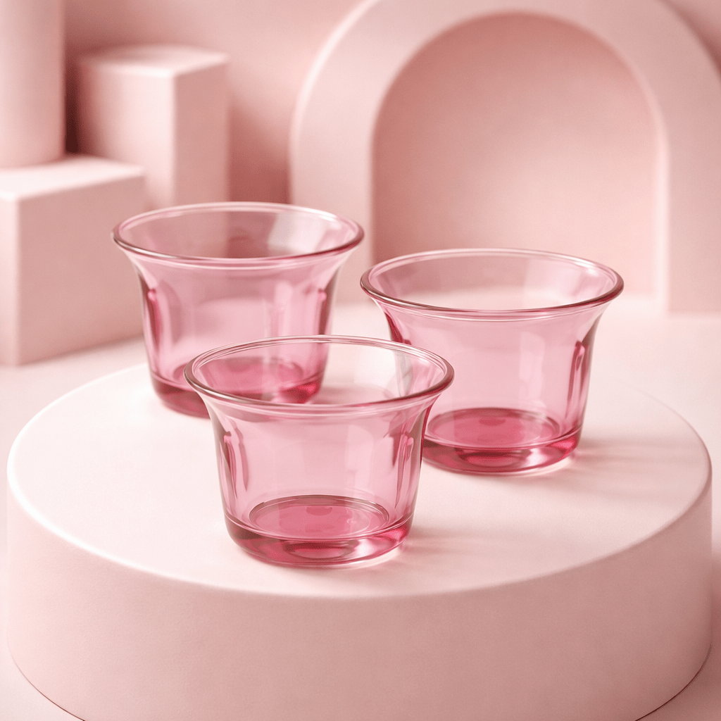 Photophore en verre rose - Créez une ambiance douce et féminine.