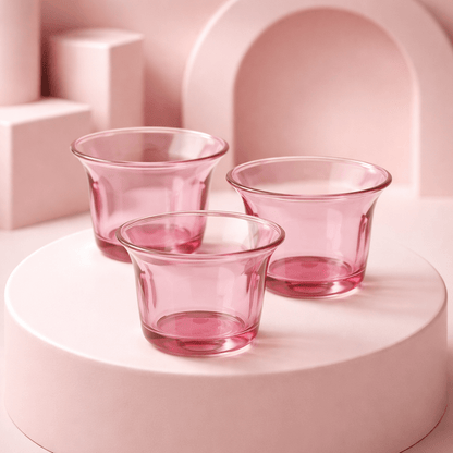 Photophore en verre rose - Créez une ambiance douce et féminine.