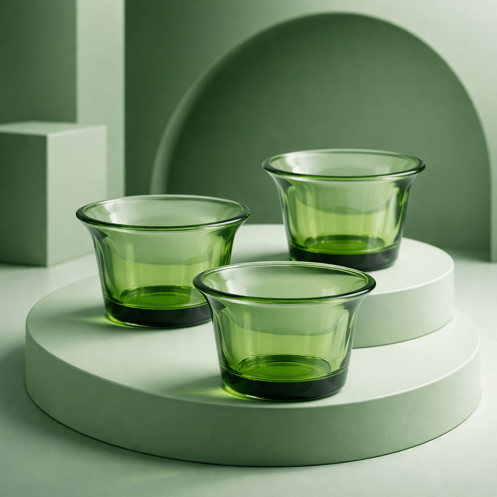 Photophore en verre vert - Créez une ambiance zen et naturelle.