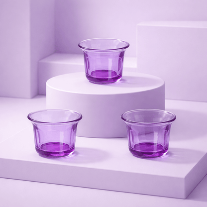 Photophore en verre violet - Créez une ambiance mystique et spirituelle.