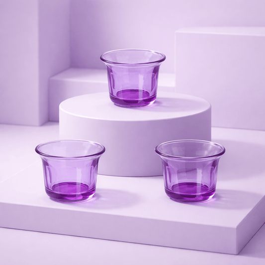 Photophore en verre violet - Créez une ambiance mystique et spirituelle.