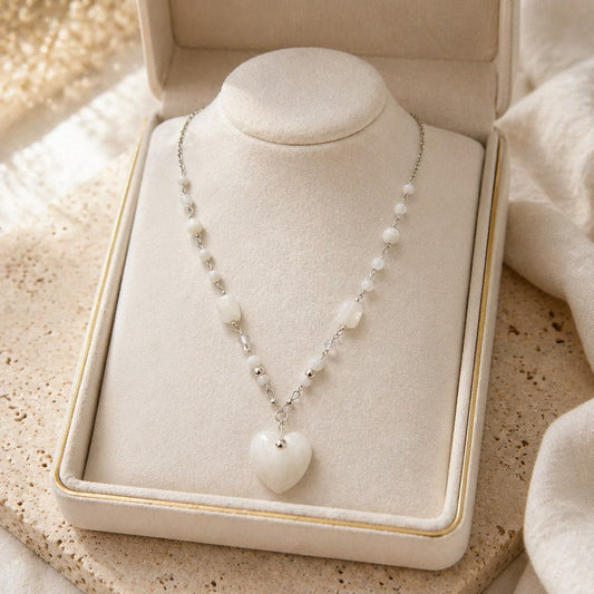 Pendentif Pierre de Lune Blanche Argent 925