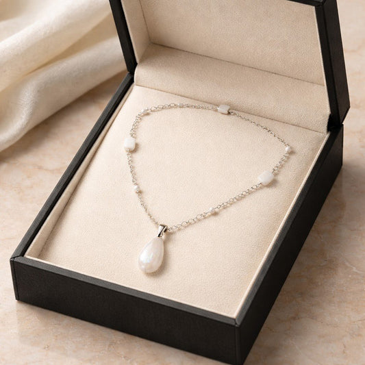 Pendentif Pierre de Lune Blanche Argent 925 | Lithothérapie Féminité