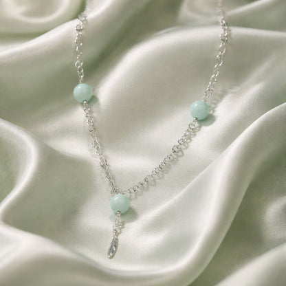 Pendentif Pierre de Lune Verte Argent 925 - Pierre Naturelle