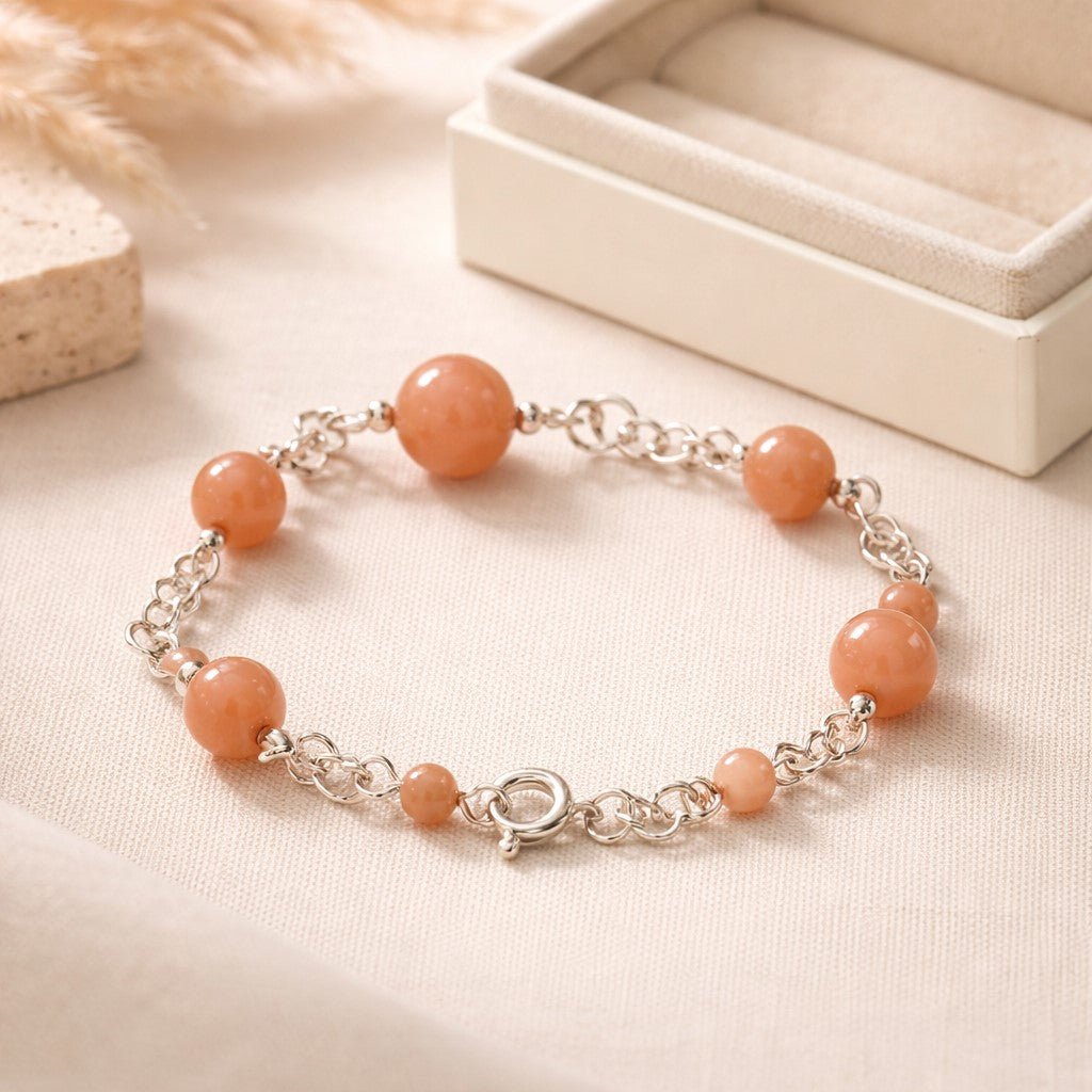 Bracelet Pierre de Soleil Argent 925 - Pierre Naturelle