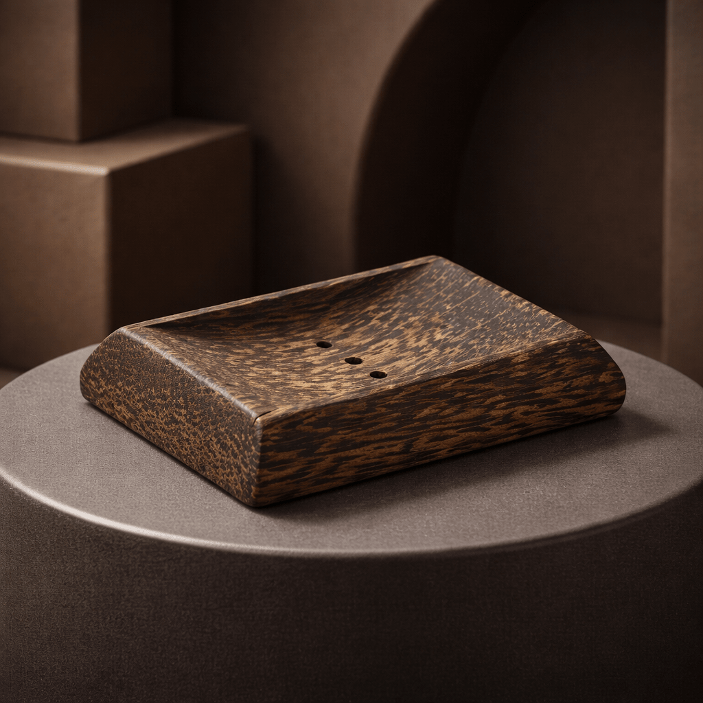 Porte-savon en bois de coco naturel - Écologie et exotisme pour votre salle de bain.