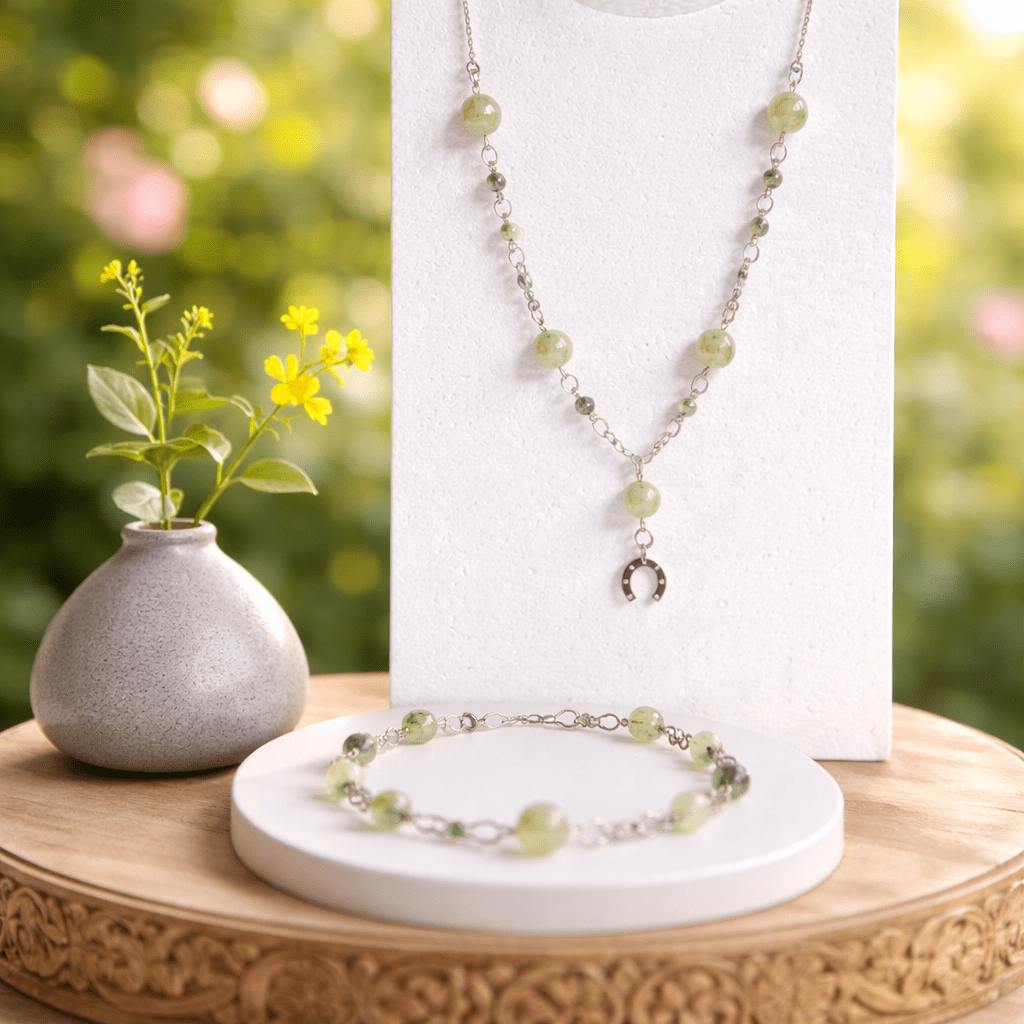 Parure Préhnite Argent 925 - Pierre Naturelle