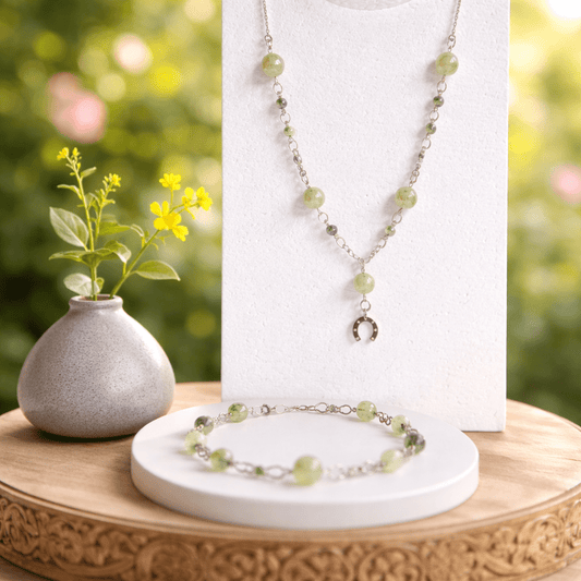 Parure Préhnite Argent 925 - Pierre Naturelle