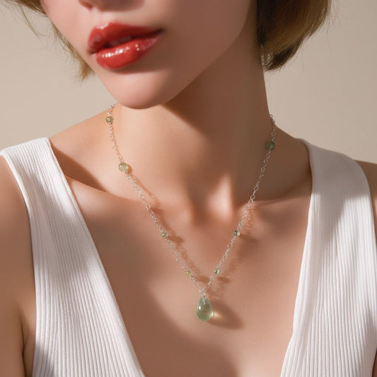 Pendentif Préhnite Argent 925 - Pierre Naturelle