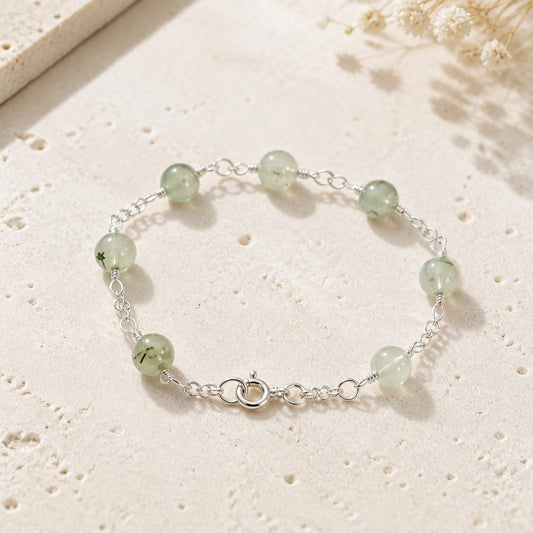 Bracelet Préhnite Argent 925 - Pierre Naturelle