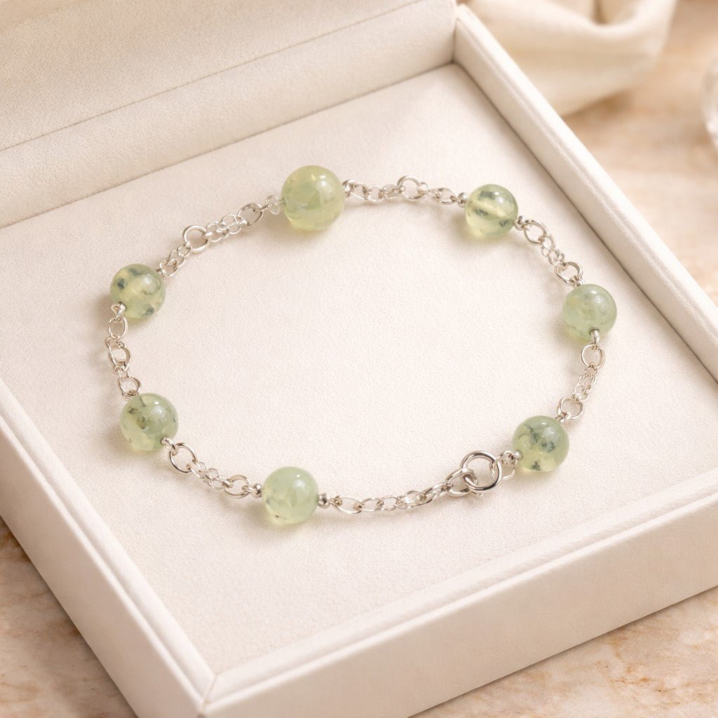 Bracelet Préhnite Argent 925 - Pierre Naturelle