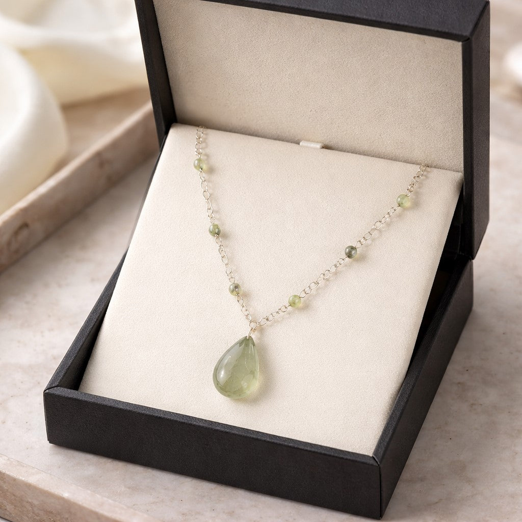 Pendentif Préhnite Argent 925 - Pierre Naturelle